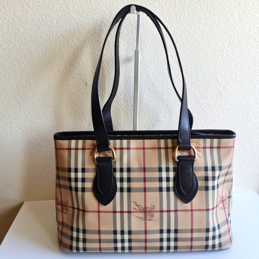Burberry  Haymarket Check Canvas Tote Bag